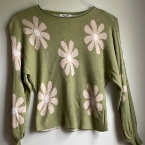 Retro floral sweater
